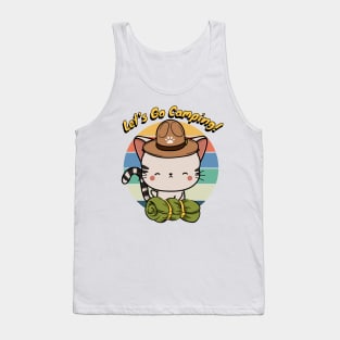 Cute Tabby Cat Wants to go Camping Tank Top